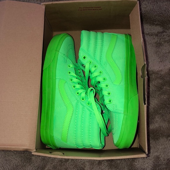 light green high top vans